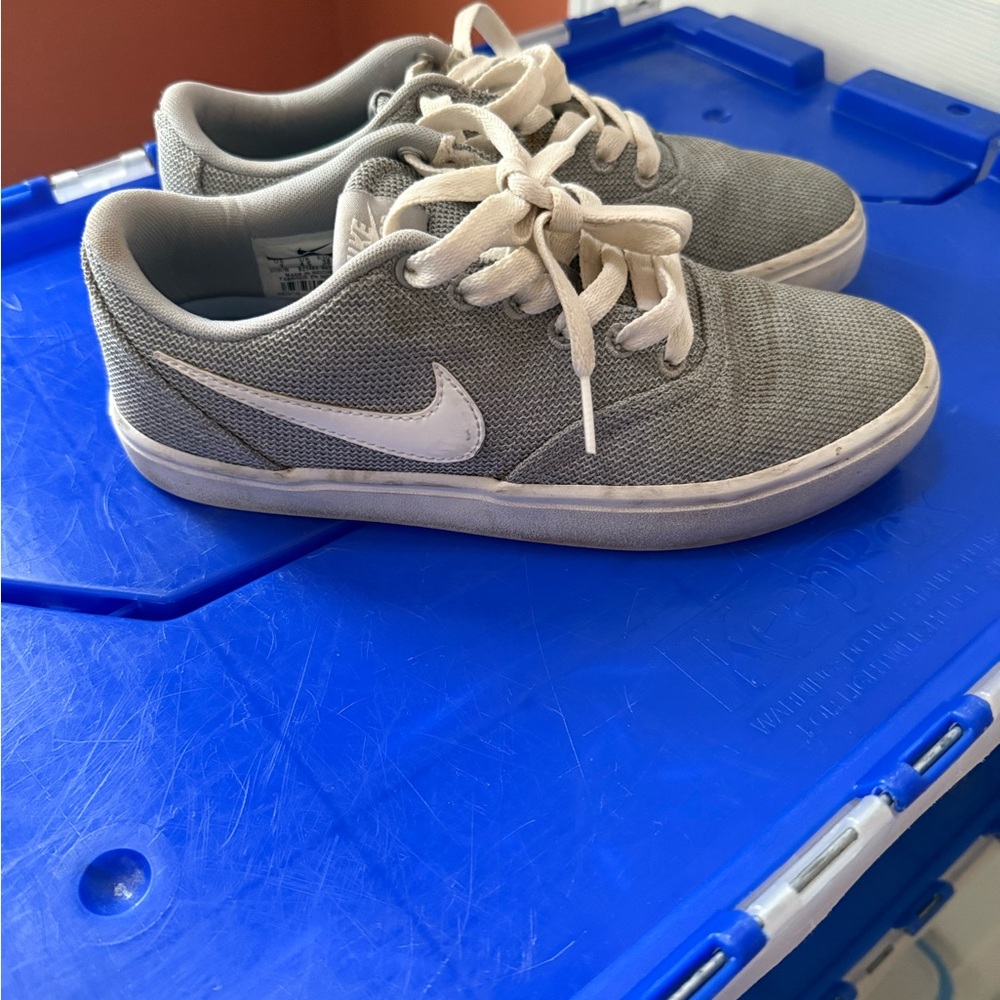 Nike Gray and White Sneakers with Minimalist Design‎